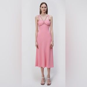 Simkhai The Sevilla Crochet Ring Midi Dress in ﻿Taffy. Sold out online for Sz 2